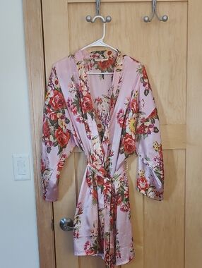 Floral Satin Robe